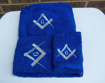 Mason 3 Piece Royal Blue Towel Set (Bath, Hand and Wash)