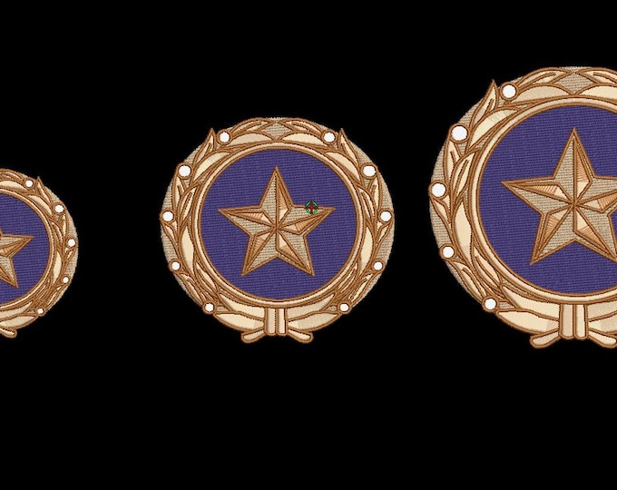 Army Gold Star Machine Embroidery File/formated for dst, pes, jef, hus, vp3, sss, exp and sew