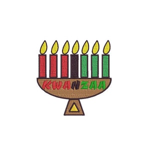 KWANZAA KINARA 002 Embroidery Design/ 3&quot;, 4&quot; 6&quot; Machine Embroidery File/hus, pes, jef, dst, sew, shv, vp3, xxx,hus, zsk, exp, swf, VP3, ksm