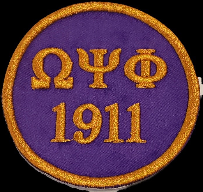 OMEGA PSI PHI 1911 Purple Patch 3inch round /Purple Satin w Gold ...