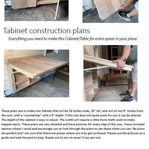 Tabinet plans for a space saving piece of furniture