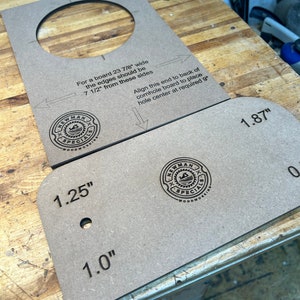 Combo pack - Cornhole board hole template and Multi-radius Corner template for routers