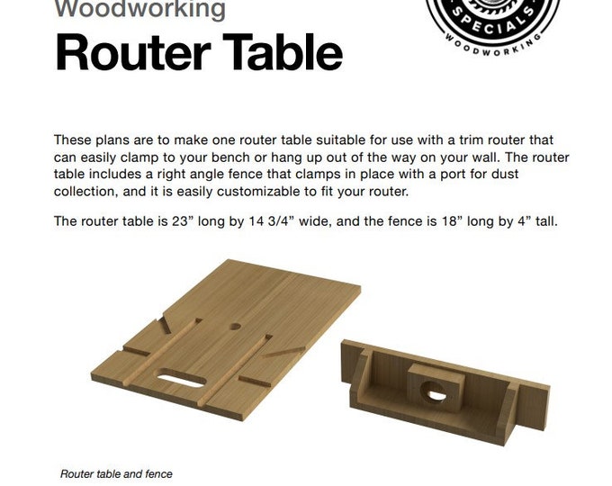 DIY Portable Router Table Digital Build Plans - Etsy Canada