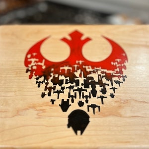 Rebel alliance and ships cutting board