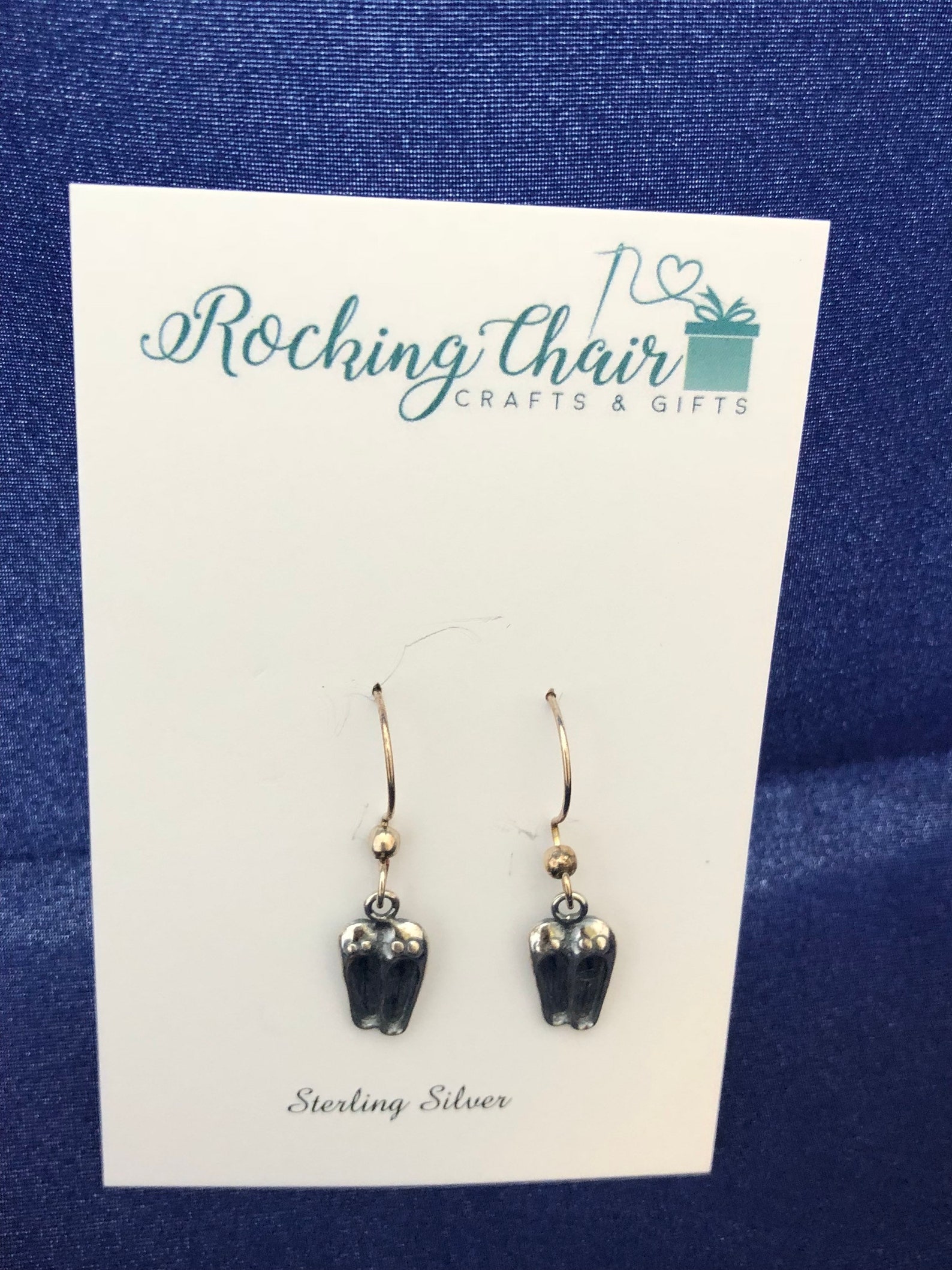 sterling silver ballet shoes earrings