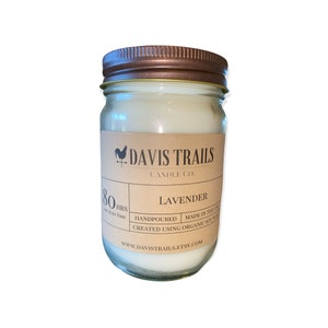 Lavender Soy Candle - FREE SHIPPING, Mason Jar, Scented Soy Candle, Farmhouse Decor, Housewarming Gift For Her