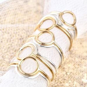 Sun and Moon Stacking Rings | Nesting Silver and Gold Rings | 14K GoldFill Best Friend Bridesmaid Gift