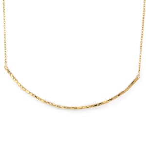 Hammered Gold Curve Choker | 14k Gold or Gold Fill Dainty Bar Layering Necklace | NOT Plated | Skinny Bar Necklace