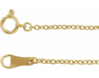 Plain Gold Chain | 1.5mm Solid 14k or Goldfilled Cable Chain