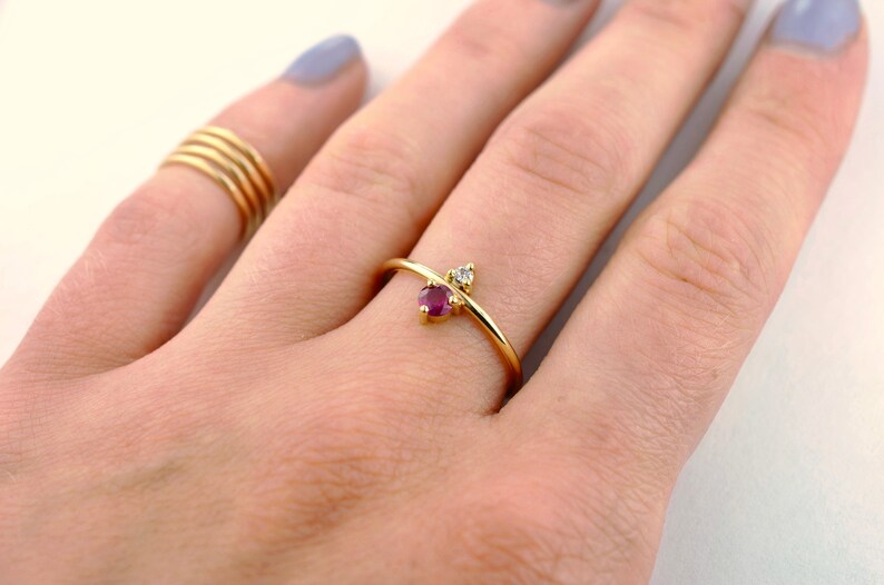 Topaz and Diamond November Birthstone Mother's Ring Etsy