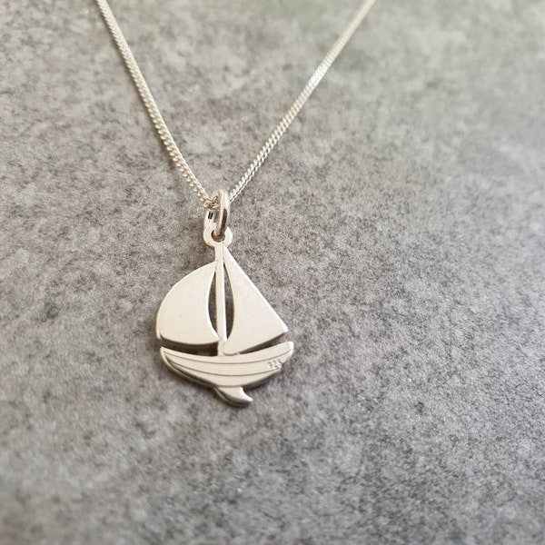 Sterling Silver Sailboat Necklace/Sailing Necklace/Sailing gift/Sailboat Necklace/Sailboat Jewellery/Sail/Sea/Yacht Jewellery/Olympics/Sea