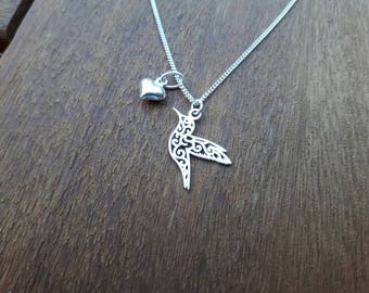 Sterling Silver Love Hummingbirds Necklace/Love Hummingbirds/Hummingbird Jewellery/Hummingbird Gifts/Love Nature/Love Birds