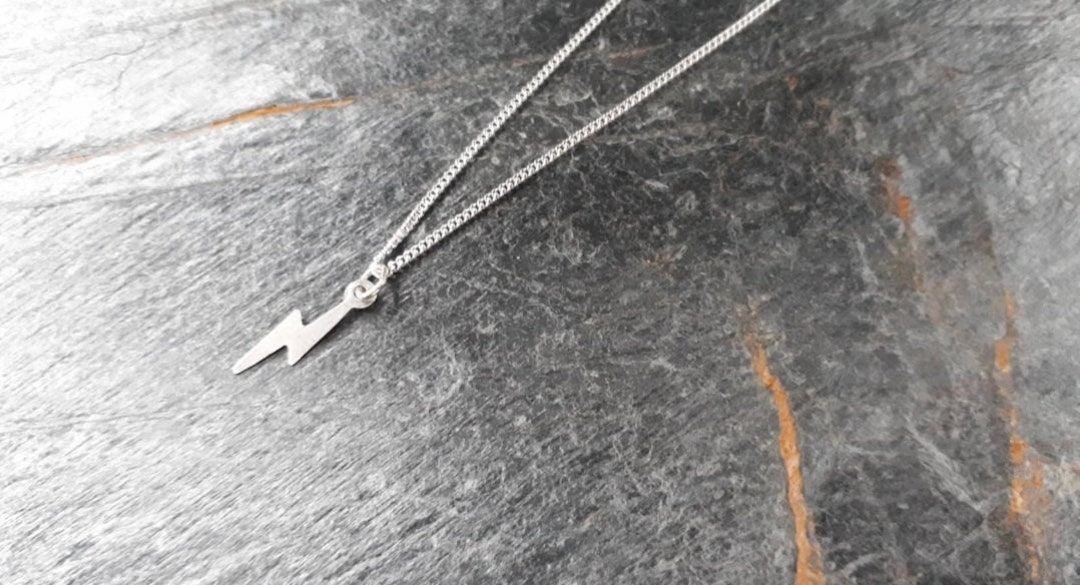 Ciondolo Fulmine In Argento Sterling 925, Charm A Forma Di Lampo, Con Anellino, Per Collane E Bracciali Fai Da Te