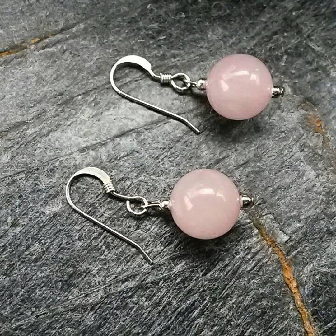 Rose Quartz Earrings/dangle Earrings/rose Quartz Beads/rose Quartz ...
