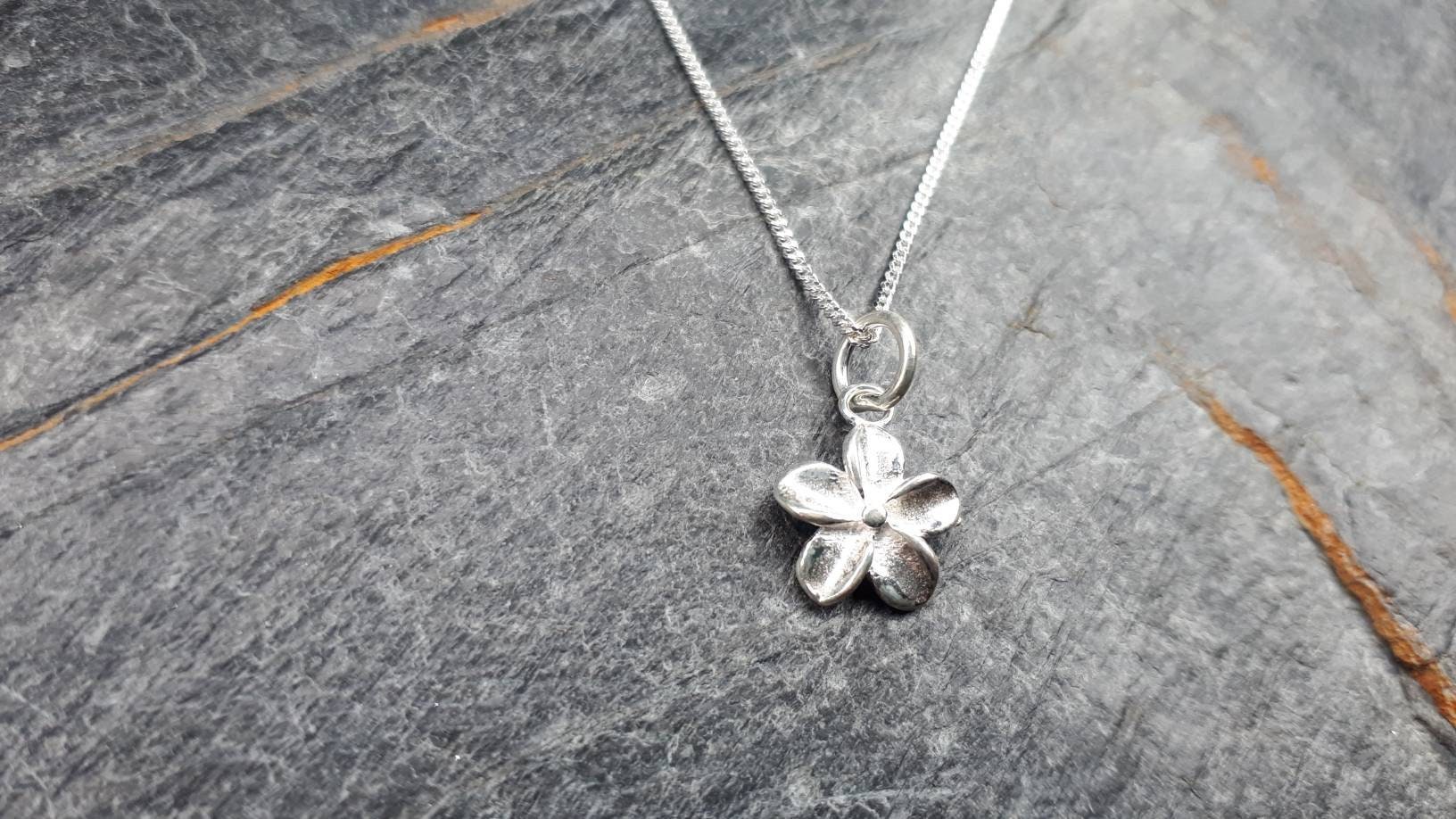Lotus Flower Necklace Connector Charm Silver Chain Bohemian Floral Flowers Girly