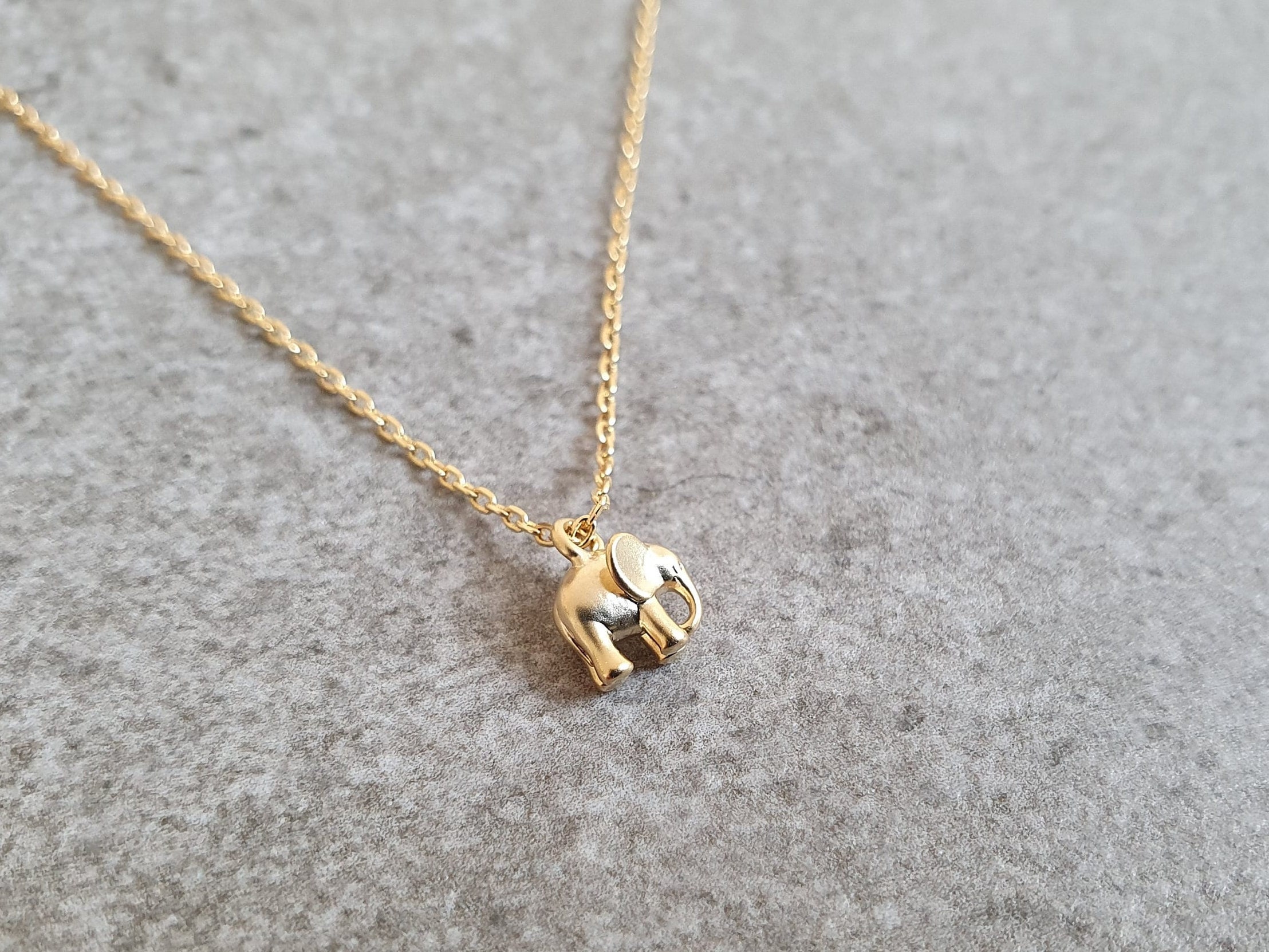 Tiny Gold Elephant Necklace/elephant Charm Necklace/elephant