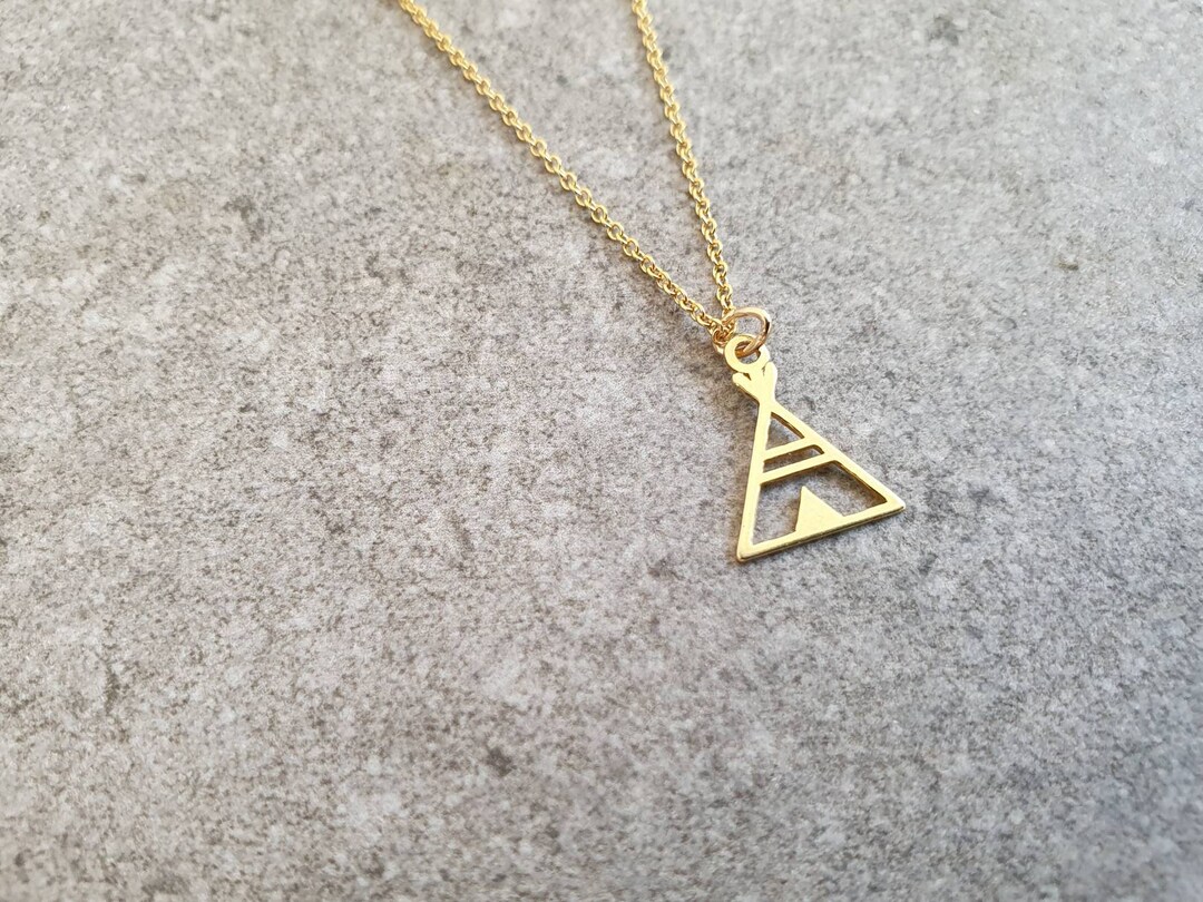 Gold Camping Necklace/teepee Charm Necklace/camping Gifts/gold Etsy