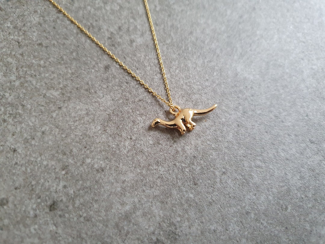 Gold Dinosaur Necklace/gold Diplodocus Necklace/dinosaur Charm Etsy UK
