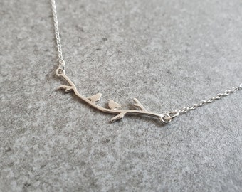 Sterling Silver Lovebirds on Branch Necklace/Lovebirds Necklace/Lovebirds Jewellery/Bird Necklace/Little Bird/Bird Pendant/Nature