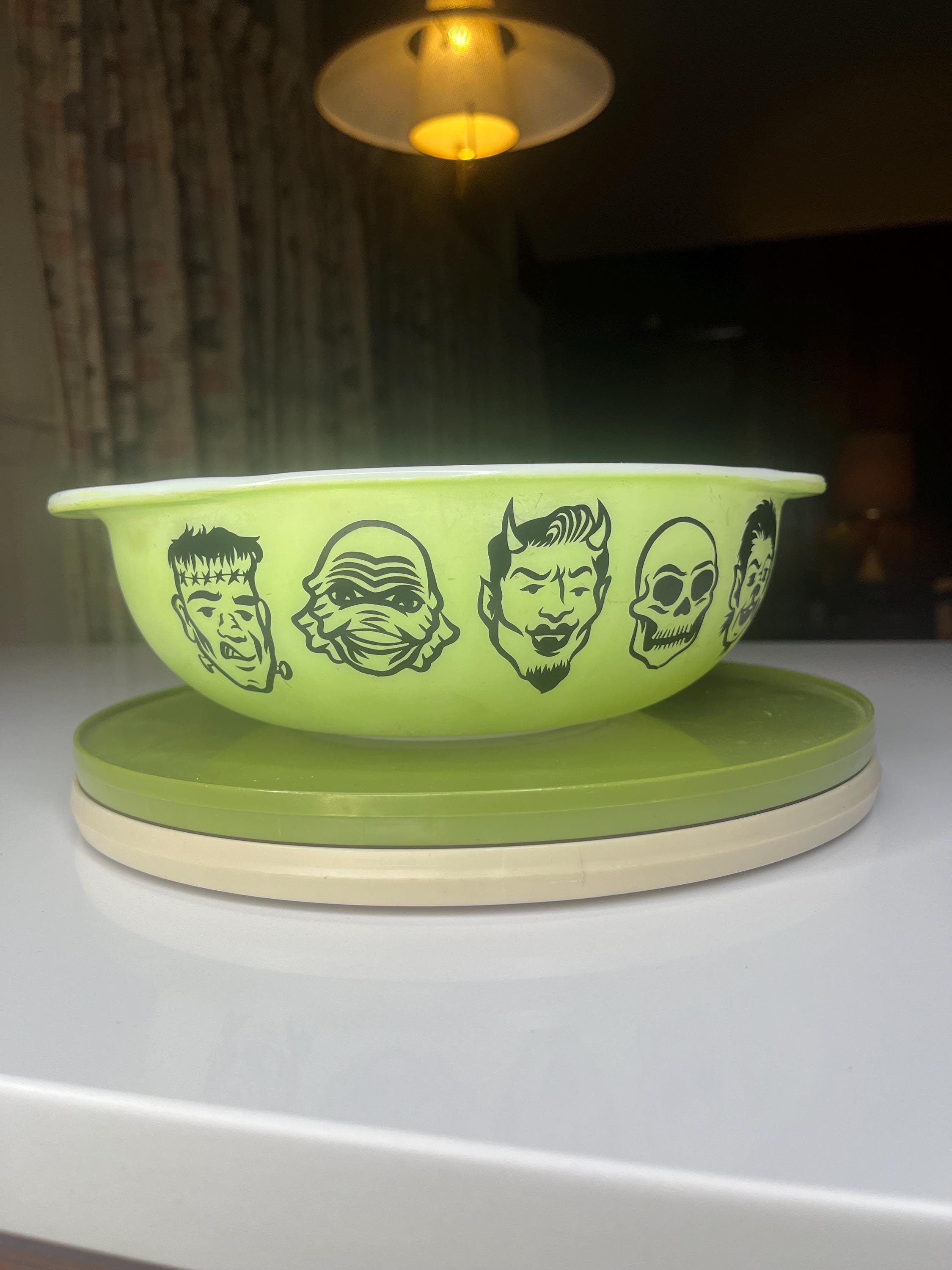 Vintage Pyrex Monster Theme Light Green Pyrex Bowl Custom Monster
