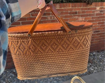 Vintage Redmon Picnic Basket 1950s 1960s Retro holiday