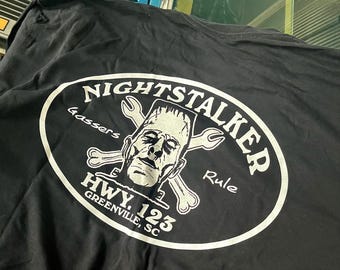 NightStalker Black with white Print Edition T-Shirt  Medium, Large, XXL, XXXL