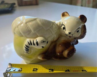 Vintage squirrel Planter retro mid century 1950s pottery kitsch