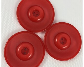 1930/'s 6 Brick Red Casein 2-hole Carved Wheel 5//8/" Buttons Vintage Buttons