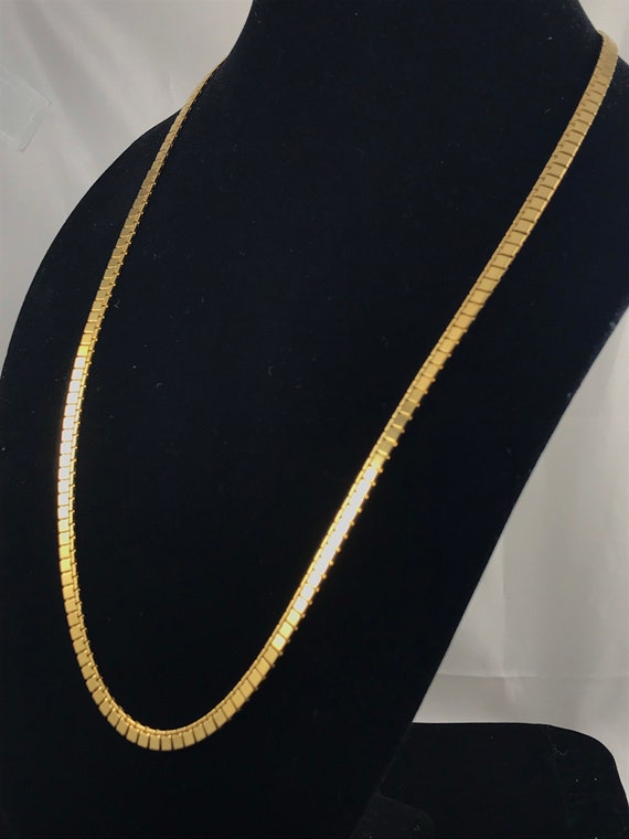 Monet long necklace, Long gold tone necklace by M… - image 1