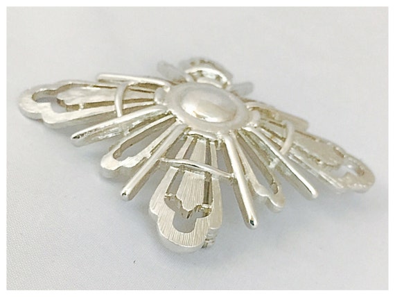 Monet Modernist Silver Tone Brooch, Monet Cross B… - image 3