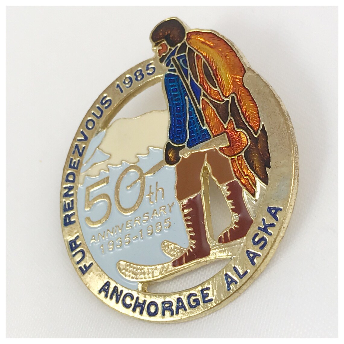 1985 Fur Rendezvous Anchorage Alaska Fur Rondy 1985 Pin 50th Etsy
