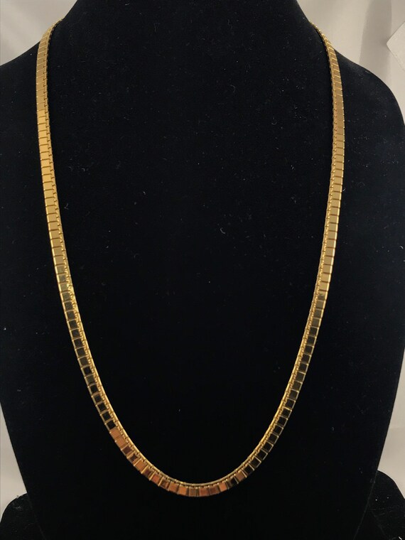 Monet long necklace, Long gold tone necklace by M… - image 2