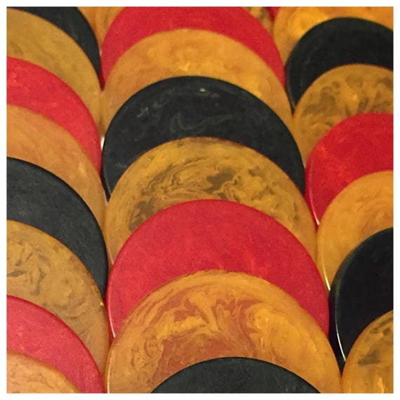 Set of 6 Bakelite Marbled Poker Chips Bakelite Poker Chips Etsy