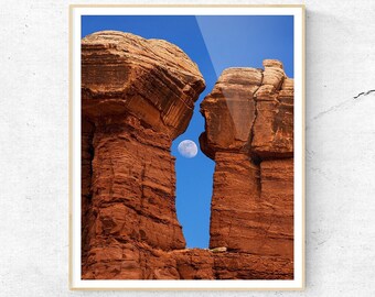 Southwest Travel | Utah National Park | Wanderlust Gift | Moon Photography | Fine Art Photography