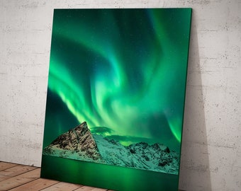 Aurora Borealis Swirls in Norway | Northern Lights Magic | Wanderlust Gift | Photography Print