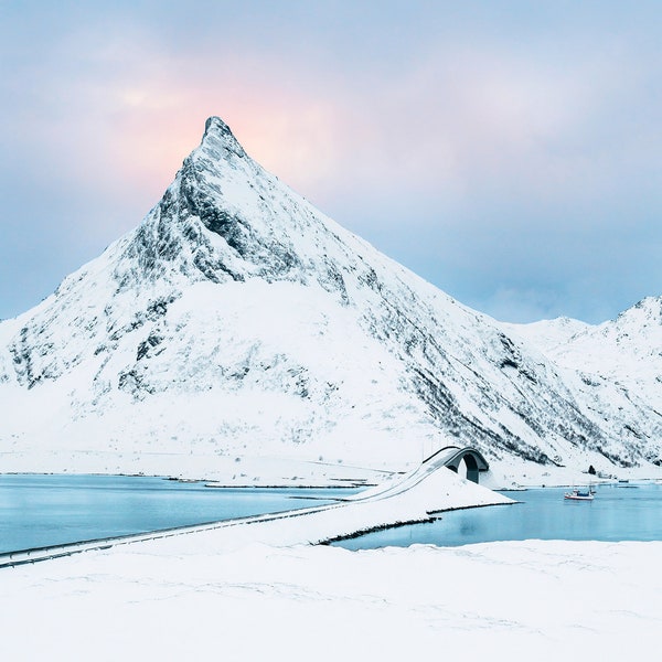 Norway Snowy Mountain | Winter Wonderland | Wanderlust Gift | Photography Print