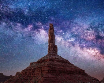 Milky Way Over Valley of the Gods, Utah | Southwest Art | Wanderlust Gift | Photography Print