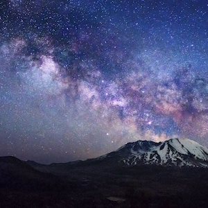Mount St. Helens Milky Way | Night Sky Watchers | Galaxy Photography Print | Starry Night