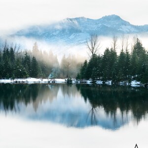 Stimmungsvoller PNW Nebel | Washington Pazifischer Nordwesten | Fernweh Geschenk | Fotografie Druck