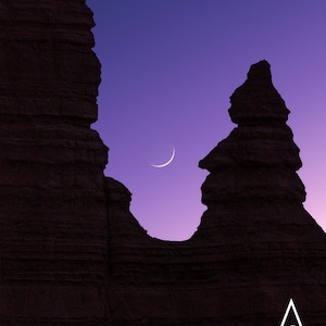 Moon in Temple of the Moon Capitol Reef National Park | Night Sky Lovers | Utah Wanderlust Gift | Southwest Fine Art Photography Print