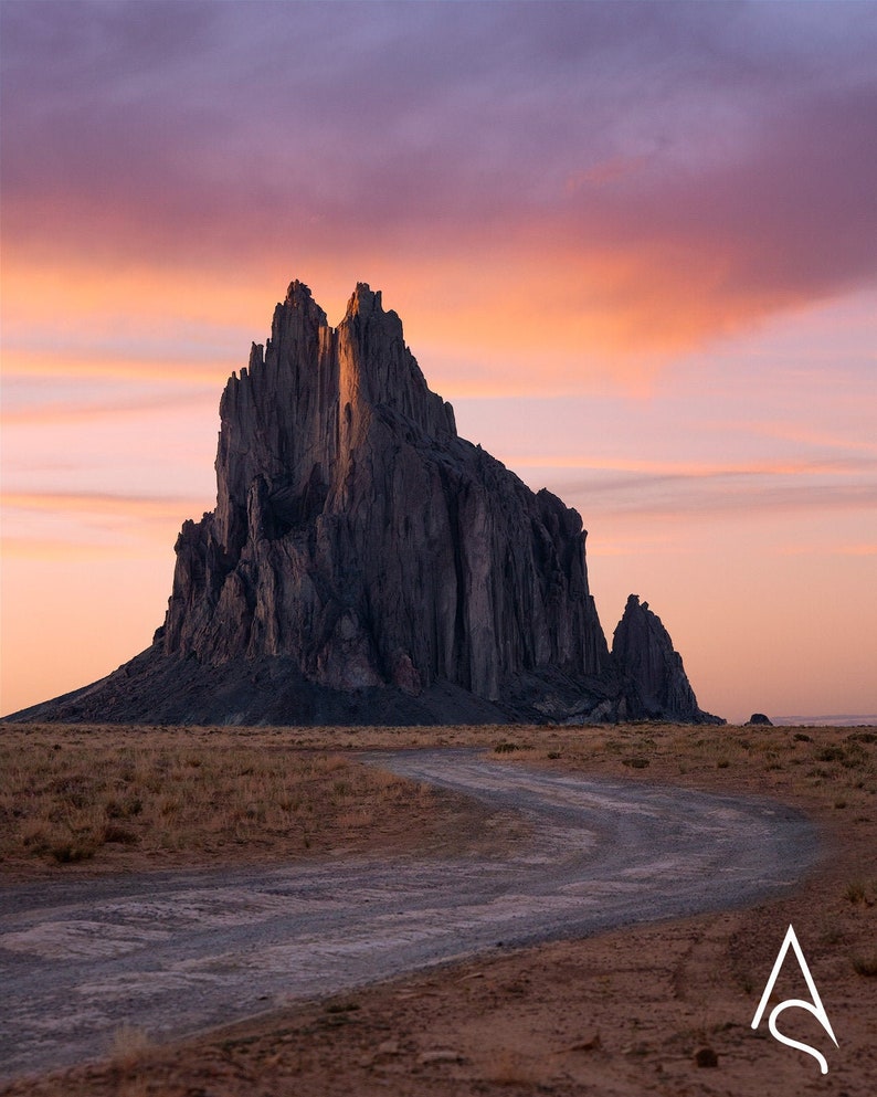 Wanderlust Gift New Mexico Sunset over Shiprock Southwest Fine Art Photography Print