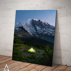 Camping at Mount Rainier | Mt Rainier National Park | Wanderlust Gift | Photography Print