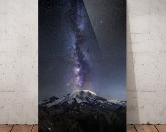 Mount Rainier Milky Way | Mt Rainier National Park | PNW Night Sky Lovers | Wanderlust Gift | Photography Print