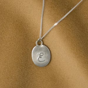 Initial Charm Necklace, Personalised Letter Medallion, Raised Relief Letter image 1