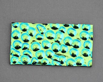 Fusible Glass - Dichroic Glass COE 90 - CBS Hammered Magenta Green on Thin Black 1" x 2" - Fused Glass Supplies - Jewelry Supplies