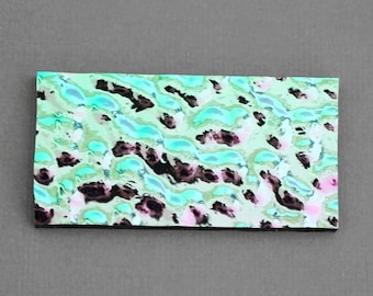 Fused Glass Art Supplies - Dichroic Glass COE 90 - CBS Ripple Mixed on Standard Black 1" x 2" - Dichroic Glass Pieces - Fused Glass Supplies