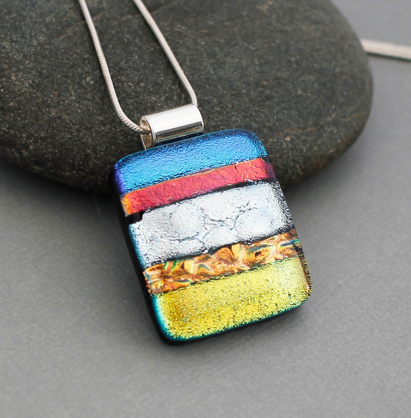 Black Black and White Glass Jewelry Rectangle Glass ...