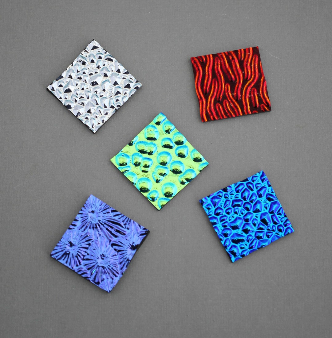 Fusible Glass Sample Pack Dichroic Glass Pieces Dichroic 90 COE 5 X 1