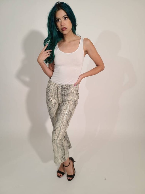 1990s/early 2000s y2k Parasuco snake crop pants