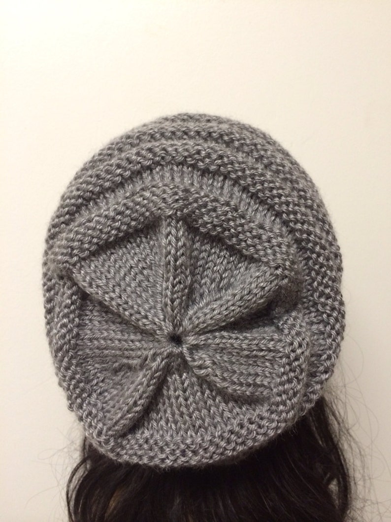 Grey Hand Knit Hatslouchy Women Hat Wool Beret Knit Beret Etsy